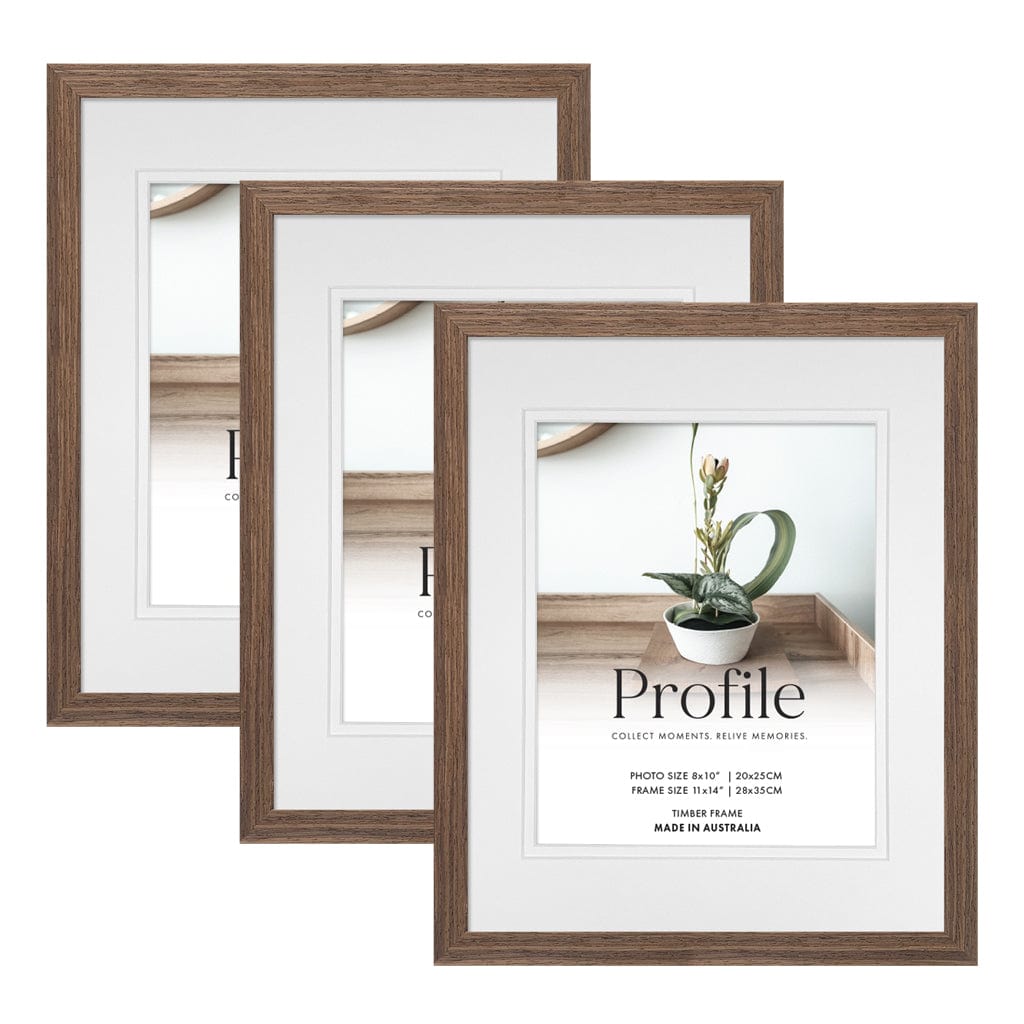 Elegant Deluxe Chestnut 11x14/8x10in Set of Frames (Bulk Frame Bundle 3 Pack) from our Australian Made Picture Frames collection by Profile Products (Australia) Pty Ltd