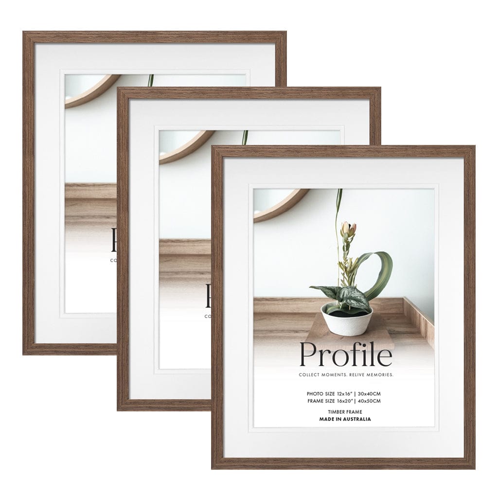 Elegant Deluxe Chestnut 16x20/12x16in Set of Frames (Bulk Frame Bundle 3 Pack) from our Australian Made Picture Frames collection by Profile Products (Australia) Pty Ltd