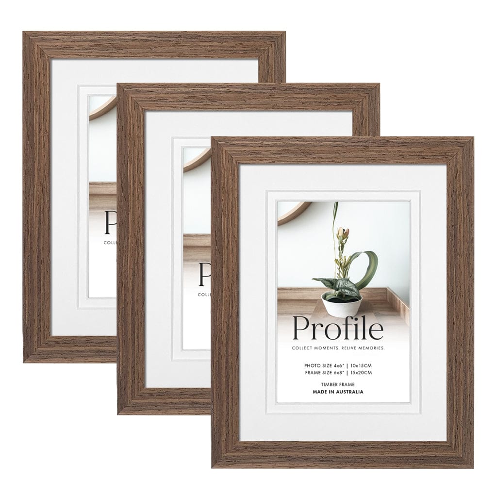 Elegant Deluxe Chestnut 6x8/4x6in Set of Frames (Bulk Frame Bundle 3 Pack) from our Australian Made Picture Frames collection by Profile Products (Australia) Pty Ltd