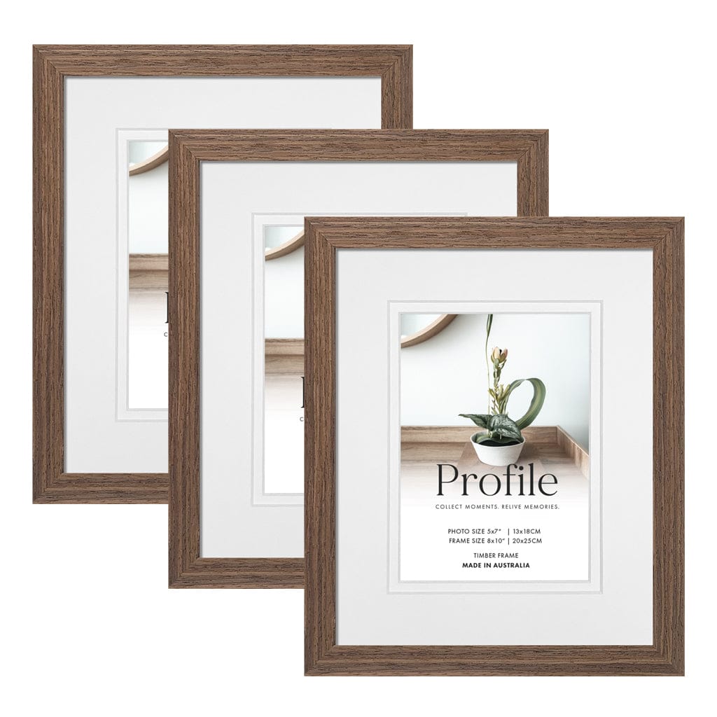 Elegant Deluxe Chestnut 8x10/5x7in Set of Frames (Bulk Frame Bundle 3 Pack) from our Australian Made Picture Frames collection by Profile Products (Australia) Pty Ltd