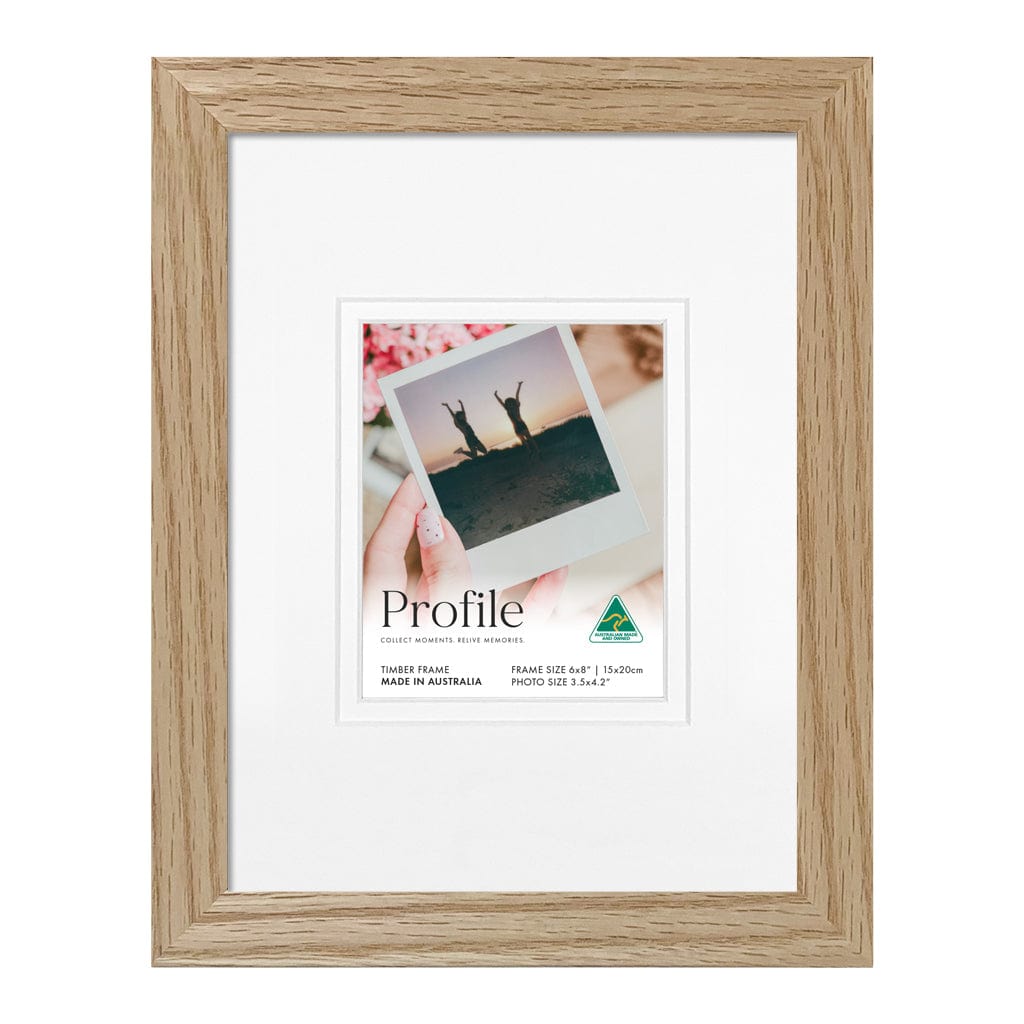 Elegant Deluxe Natural Oak Polaroid Photo Frame – 6x8in Single Display from our Australian Made Picture Frames collection by Profile Products (Australia) Pty Ltd
