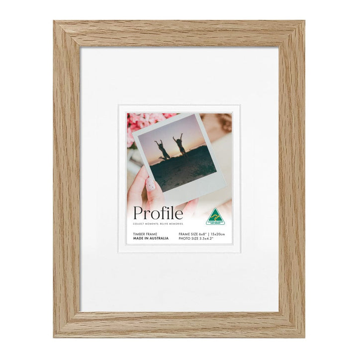Elegant Deluxe Natural Oak Polaroid Photo Frame – 6x8in Single Display from our Australian Made Picture Frames collection by Profile Products (Australia) Pty Ltd