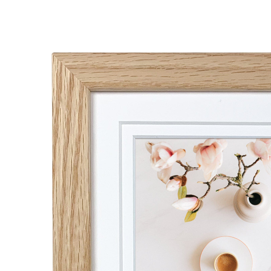 Elegant Deluxe Natural Oak Timber Square Frame 8x8in (20.3x20.3cm) to suit 5x5in (12.7x12.7cm) image from our Australian Made Picture Frames collection by Profile Products (Australia) Pty Ltd