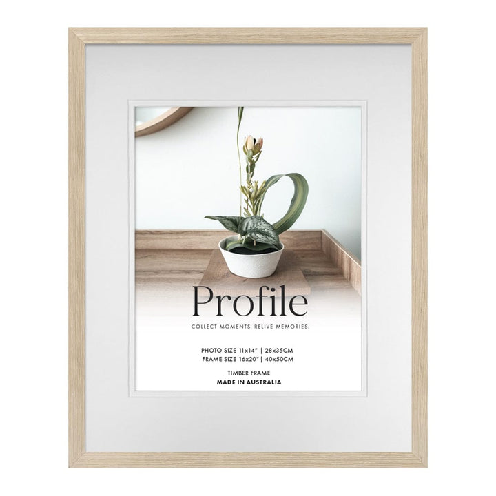 Elegant Deluxe Polar Birch Timber Photo Frame 16x20in (40x50cm) to suit 11x14in (28x35cm) image from our Australian Made Picture Frames collection by Profile Products (Australia) Pty Ltd