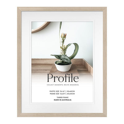 Elegant Deluxe Polar Birch Timber Photo Frame 16x20in (40x50cm) to suit 12x16in (30x40cm) image from our Australian Made Picture Frames collection by Profile Products Australia