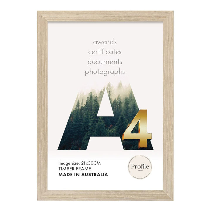 Elegant Deluxe Polar Birch Timber Photo Frame A4 (21x30cm) Unmatted from our Australian Made Picture Frames collection by Profile Products (Australia) Pty Ltd