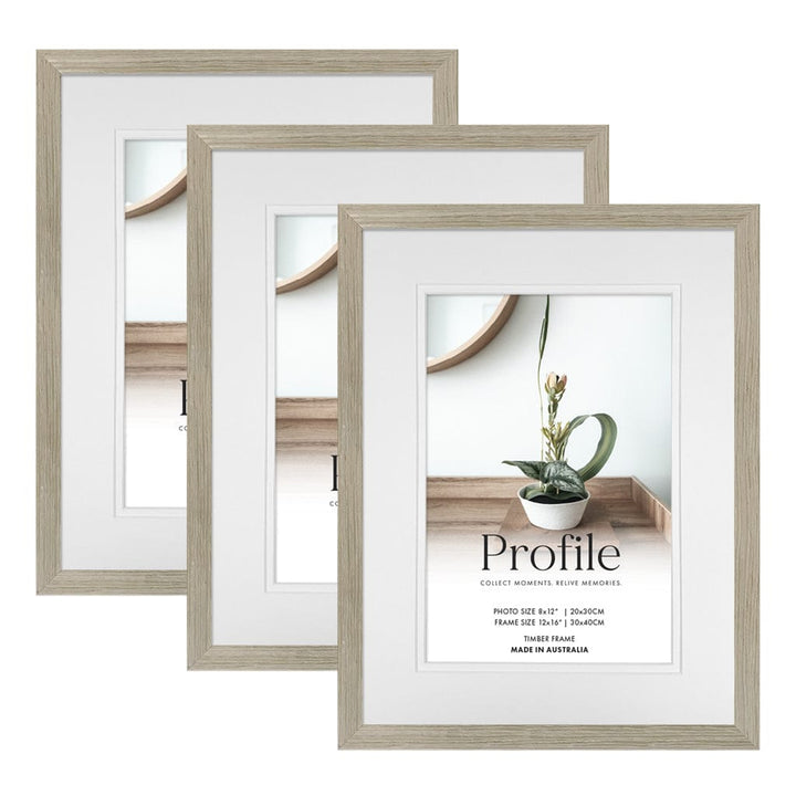 Elegant Deluxe Stone Ash 12x16/8x12in Set of Frames (Bulk Frame Bundle 3 Pack) from our Australian Made Picture Frames collection by Profile Products (Australia) Pty Ltd