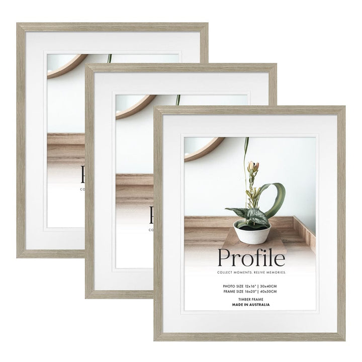 Elegant Deluxe Stone Ash 16x20/12x16in Set of Frames (Bulk Frame Bundle 3 Pack) from our Australian Made Picture Frames collection by Profile Products (Australia) Pty Ltd