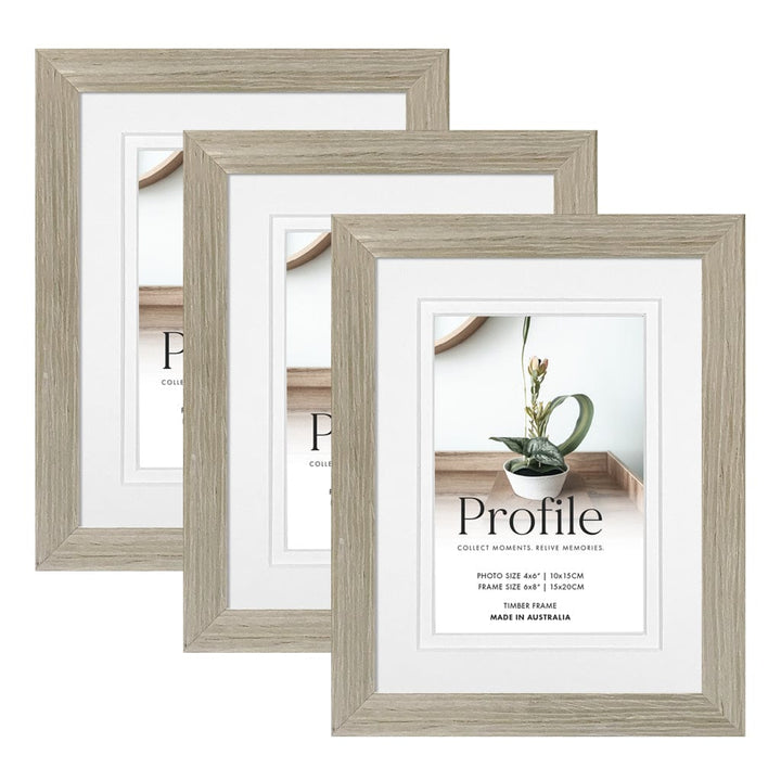 Elegant Deluxe Stone Ash 6x8/4x6in Set of Frames (Bulk Frame Bundle 3 Pack) from our Australian Made Picture Frames collection by Profile Products (Australia) Pty Ltd