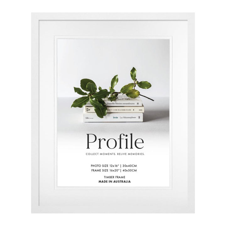 Elegant Deluxe White Photo Frame 16x20in (40x50cm) to suit 12x16in (30x40cm) image from our Australian Made Picture Frames collection by Profile Products (Australia) Pty Ltd