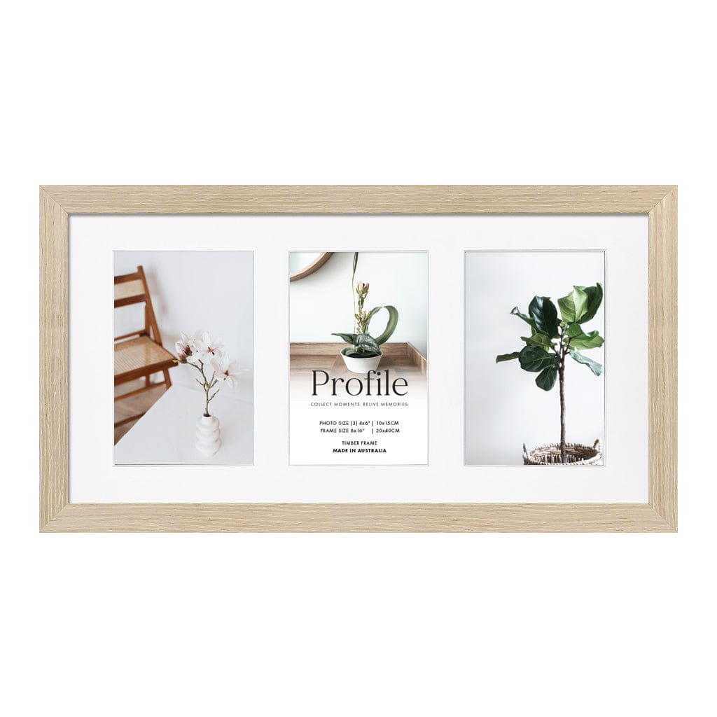 Elegant Gallery Collage Photo Frame - 3 Photos (4x6in) Polar Birch from our Australian Made Picture Frames collection by Profile Products (Australia) Pty Ltd