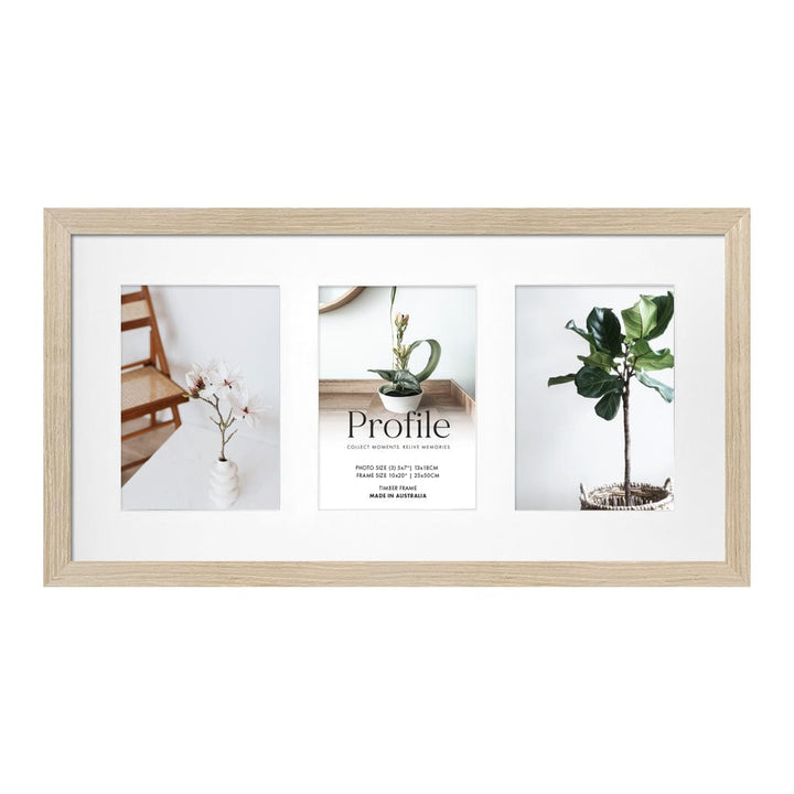 Elegant Gallery Collage Photo Frame - 3 Photos (5x7in) Polar Birch from our Australian Made Collage Photo Frame collection by Profile Products (Australia) Pty Ltd