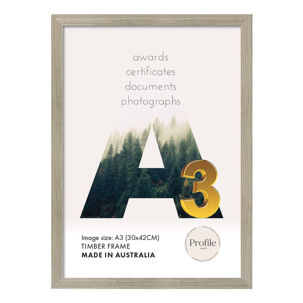 Elegant Stone Ash A3 Set of Frames (Bulk Frame Bundle 3 Pack) from our Australian Made Picture Frames collection by Profile Products (Australia) Pty Ltd
