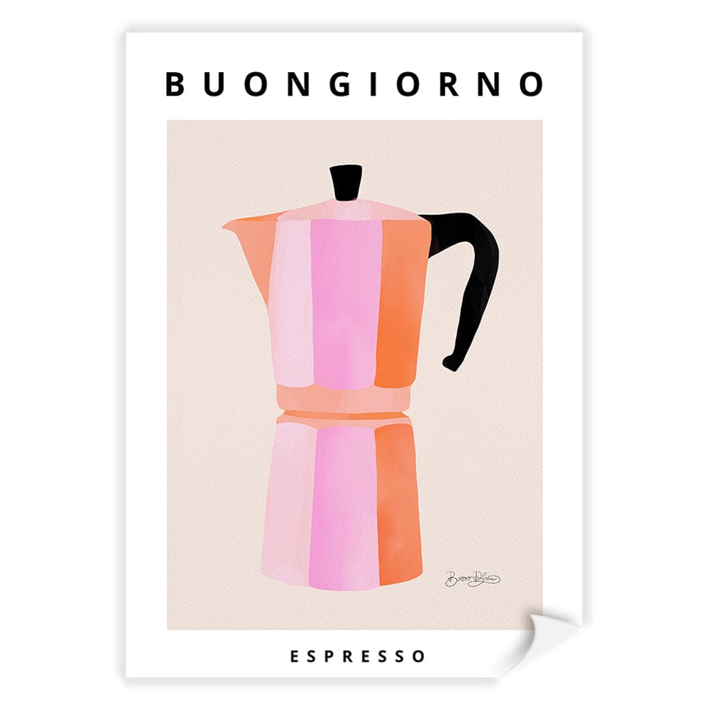 Espresso Buongiorno Modern Wall Art Print by Baroo Bloom A4 (21 x 29.7cm) / Print Only / No Border from our Australian Made Framed Wall Art, Prints & Posters collection by Profile Products (Australia) Pty Ltd