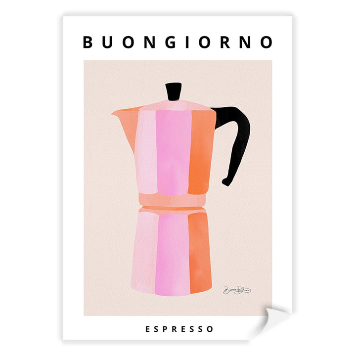 Espresso Buongiorno Modern Wall Art Print by Baroo Bloom A4 (21 x 29.7cm) / Print Only / No Border from our Australian Made Framed Wall Art, Prints & Posters collection by Profile Products (Australia) Pty Ltd