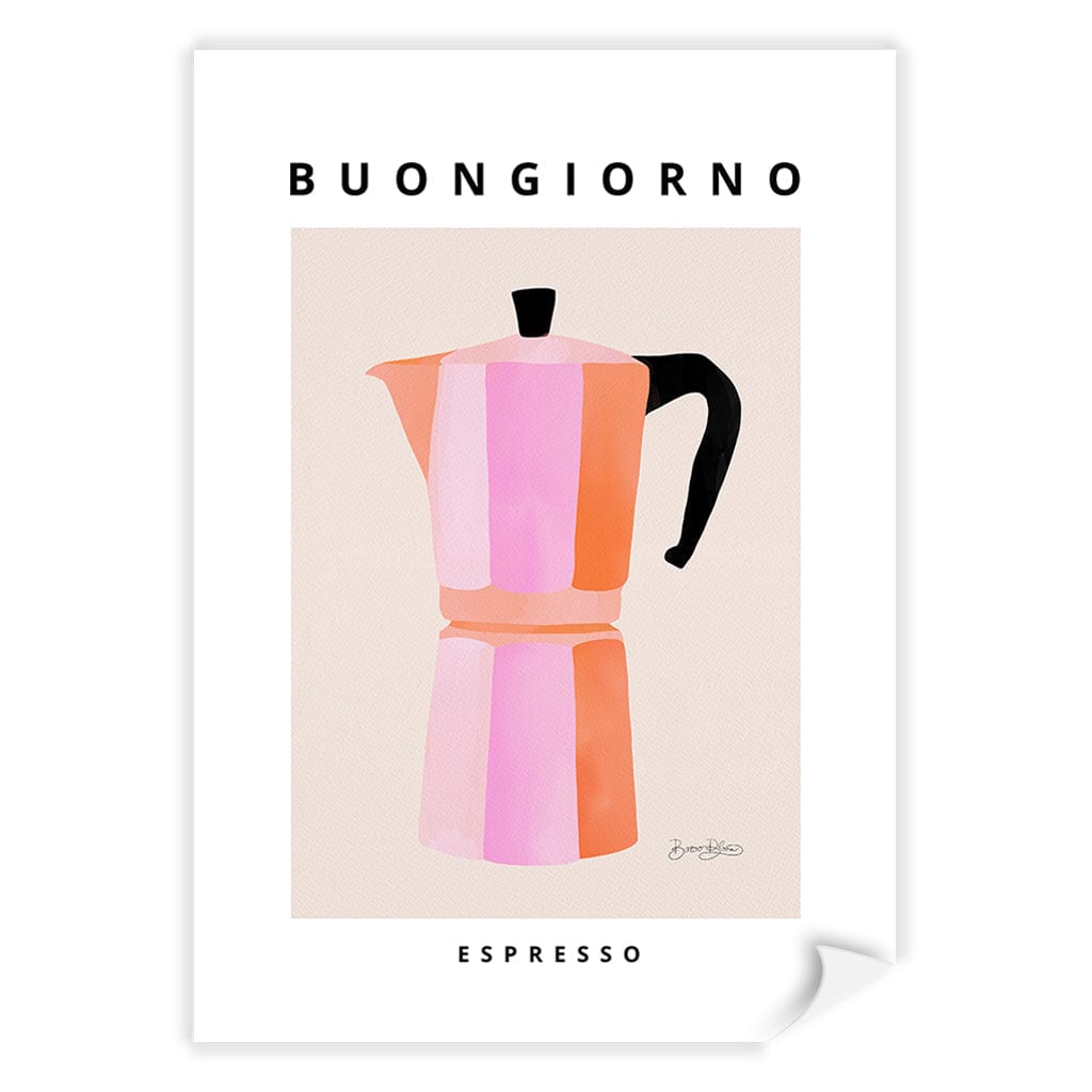 Espresso Buongiorno Modern Wall Art Print by Baroo Bloom A4 (21 x 29.7cm) / Print Only / White Border from our Australian Made Framed Wall Art, Prints & Posters collection by Profile Products (Australia) Pty Ltd