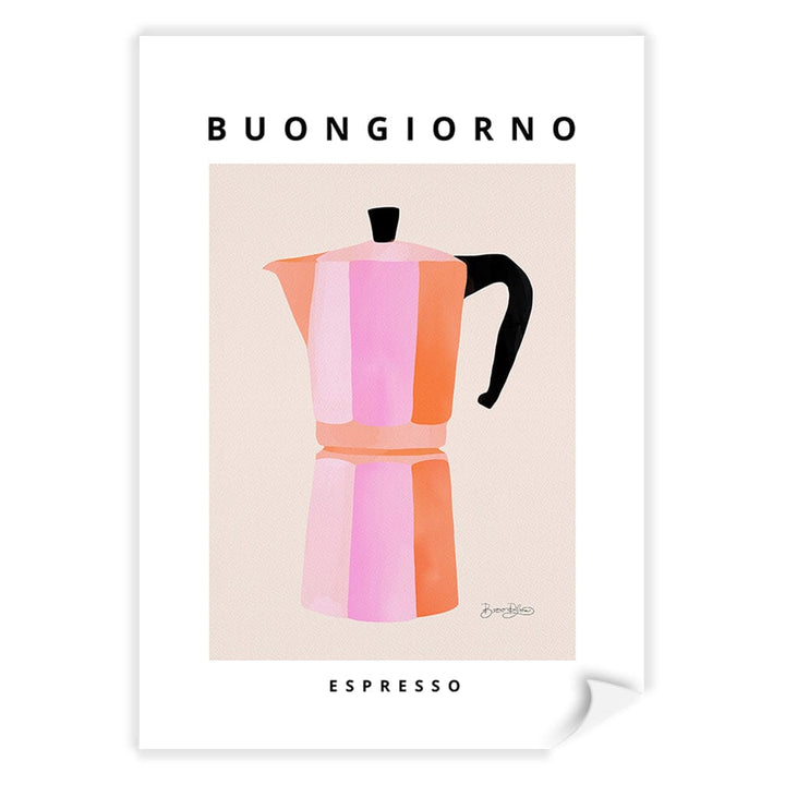 Espresso Buongiorno Modern Wall Art Print by Baroo Bloom A4 (21 x 29.7cm) / Print Only / White Border from our Australian Made Framed Wall Art, Prints & Posters collection by Profile Products (Australia) Pty Ltd