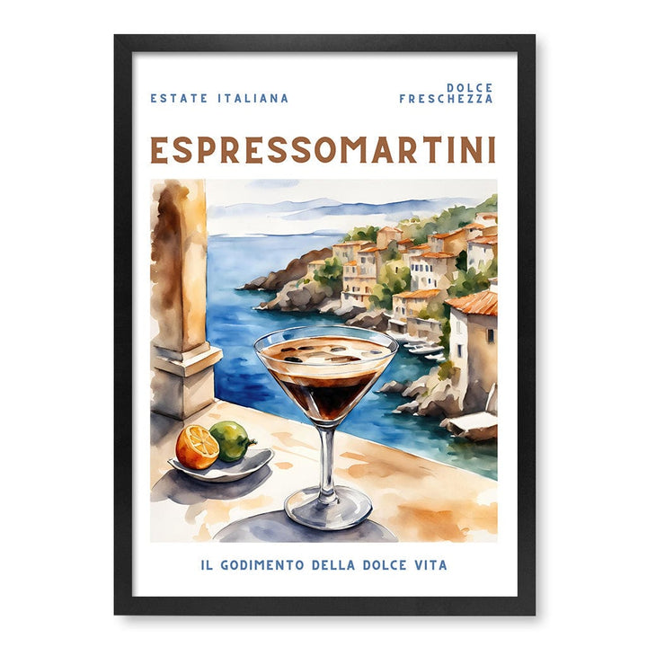 Espresso Martini Cocktail Wall Art Print A4 (21 x 29.7cm) / Matte Black Frame / No Border from our Australian Made Framed Wall Art, Prints & Posters collection by Profile Products (Australia) Pty Ltd