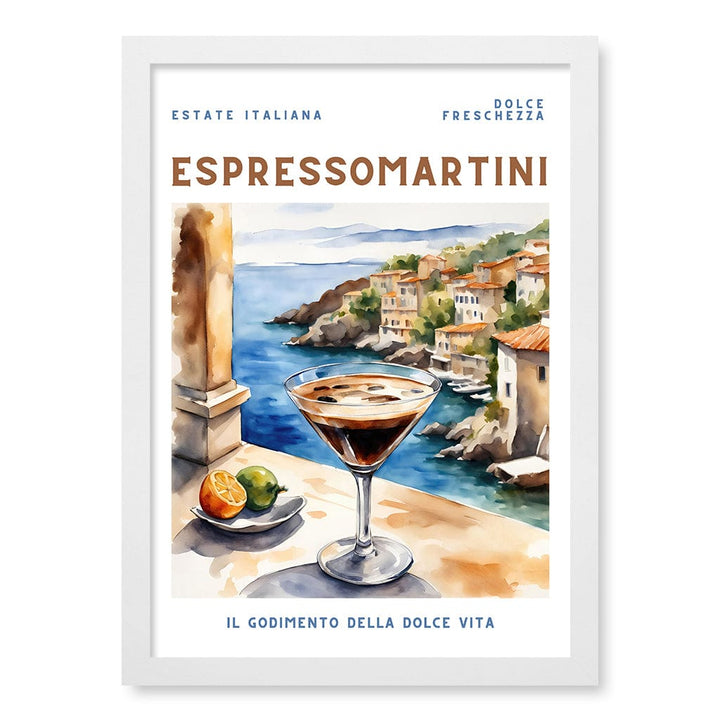 Espresso Martini Wall Art Print A3 (29.7 x 42cm) / Matte White Frame / No Border from our Australian Made Wall Art collection by Profile Australia