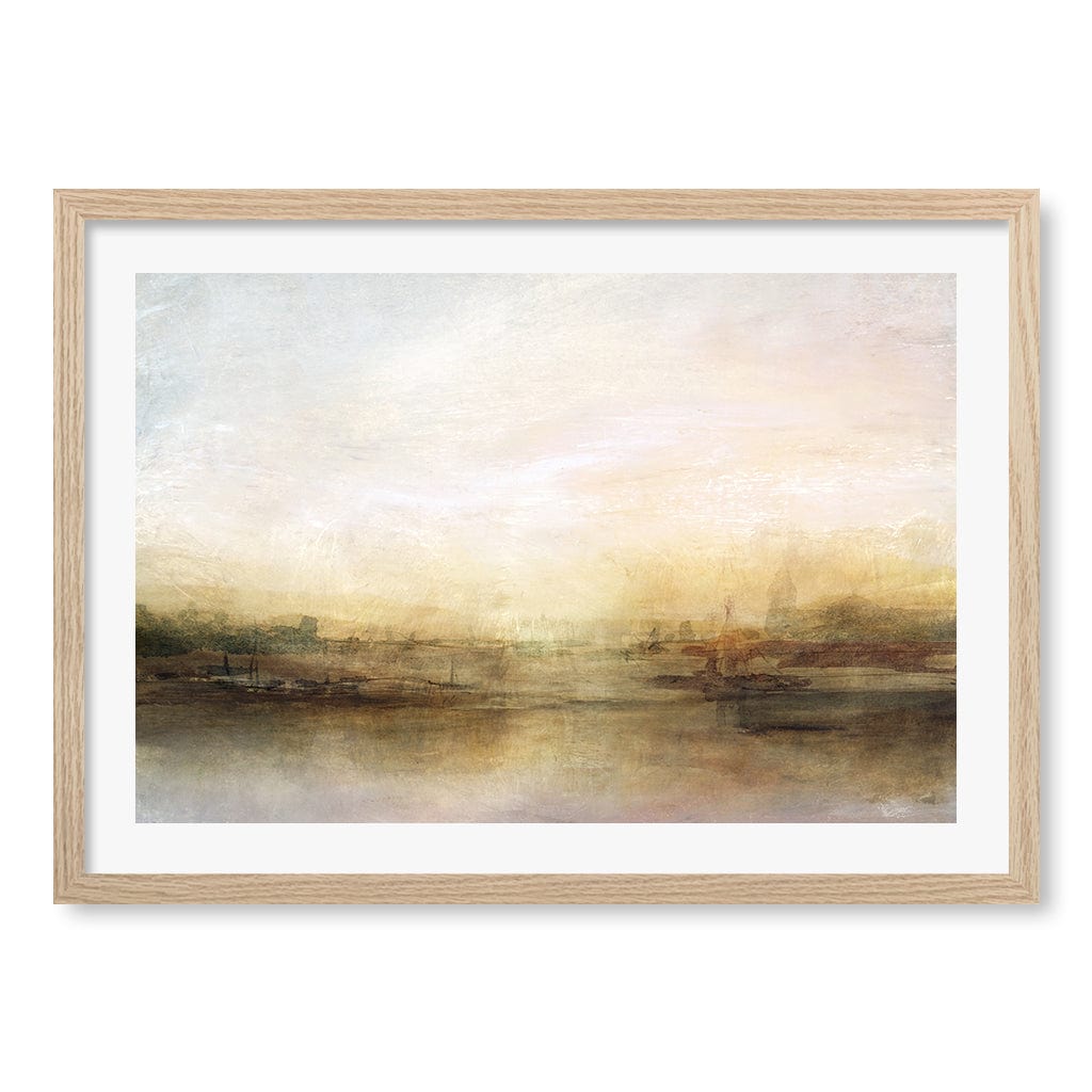 Evening River Abstract Wall Art Print by Dan Hobday A4 (21 x 29.7cm) / Natural Oak Frame / White Border from our Australian Made Framed Wall Art, Prints & Posters collection by Profile Products (Australia) Pty Ltd