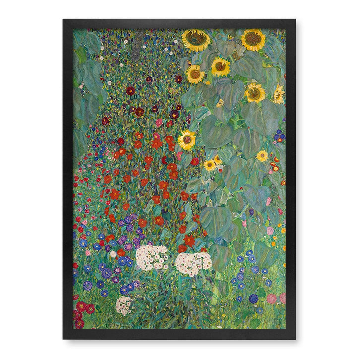 Farm Garden with Sunflowers - Gustav Klimt Art Print A4 (21 x 29.7cm) / Matte Black Frame / No Border from our Australian Made Framed Wall Art, Prints & Posters collection by Profile Products (Australia) Pty Ltd