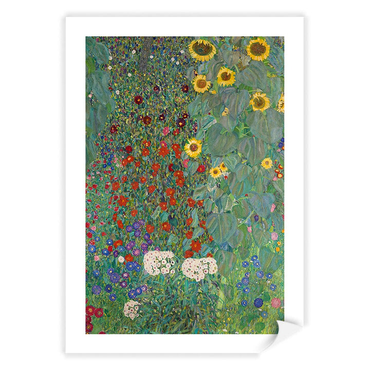 Farm Garden with Sunflowers - Gustav Klimt Art Print A4 (21 x 29.7cm) / Print Only / White Border from our Australian Made Framed Wall Art, Prints & Posters collection by Profile Products (Australia) Pty Ltd