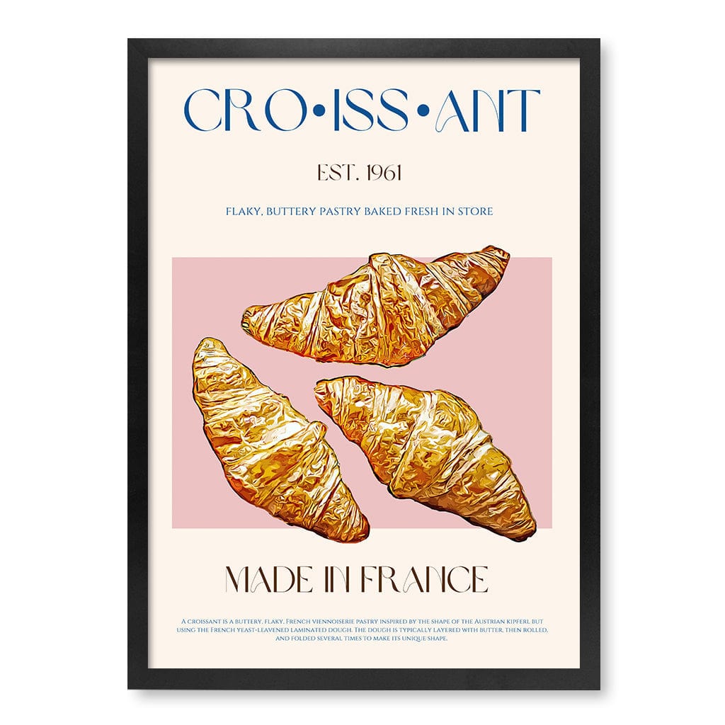 Flaky French Delight Modern Wall Art Print A4 (21 x 29.7cm) / Matte Black Frame / No Border from our Australian Made Framed Wall Art, Prints & Posters collection by Profile Products (Australia) Pty Ltd