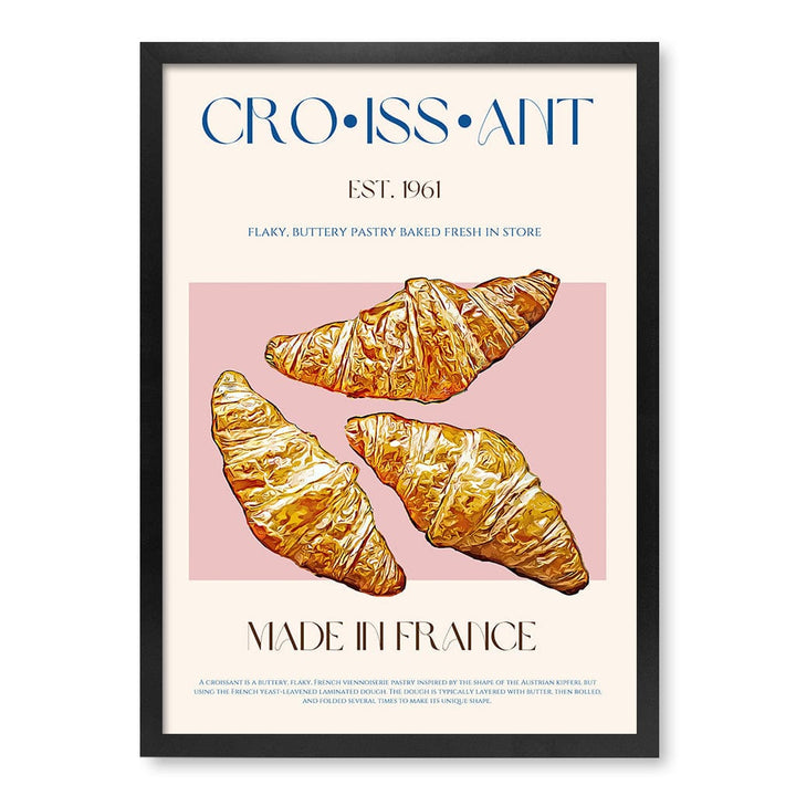 Flaky French Delight Modern Wall Art Print A4 (21 x 29.7cm) / Matte Black Frame / No Border from our Australian Made Framed Wall Art, Prints & Posters collection by Profile Products (Australia) Pty Ltd