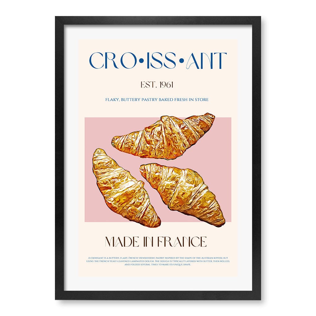 Flaky French Delight Modern Wall Art Print A4 (21 x 29.7cm) / Matte Black Frame / White Border from our Australian Made Framed Wall Art, Prints & Posters collection by Profile Products (Australia) Pty Ltd