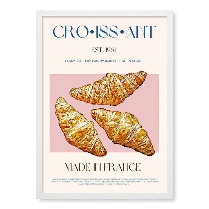 Flaky French Delight Modern Wall Art Print A4 (21 x 29.7cm) / Matte White Frame / No Border from our Australian Made Framed Wall Art, Prints & Posters collection by Profile Products (Australia) Pty Ltd