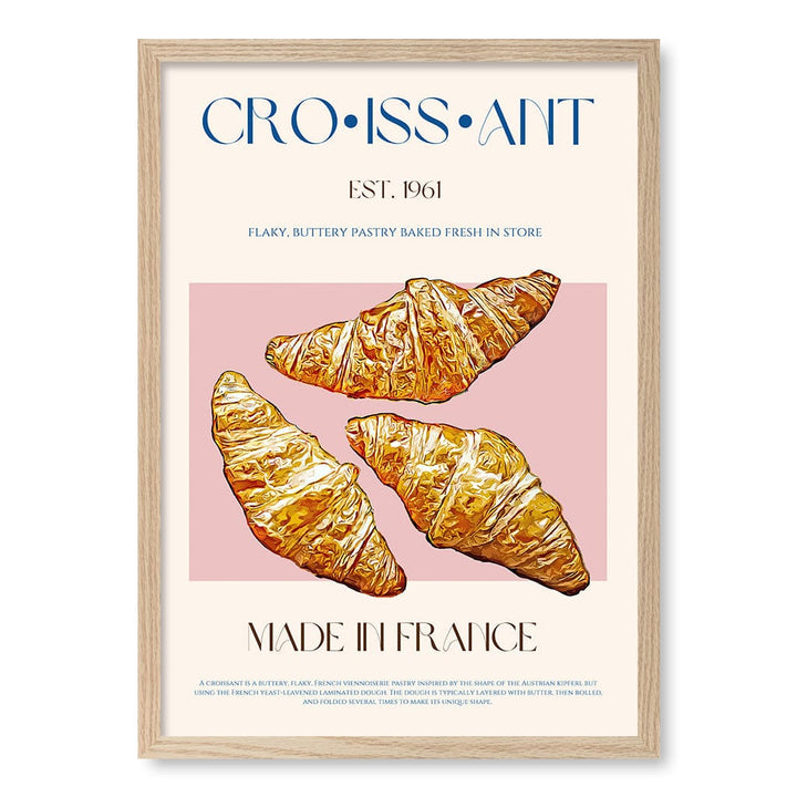 Flaky French Delight Modern Wall Art Print A4 (21 x 29.7cm) / Natural Oak Frame / No Border from our Australian Made Framed Wall Art, Prints & Posters collection by Profile Products (Australia) Pty Ltd