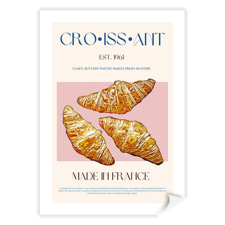 Flaky French Delight Modern Wall Art Print A4 (21 x 29.7cm) / Print Only / White Border from our Australian Made Framed Wall Art, Prints & Posters collection by Profile Products (Australia) Pty Ltd