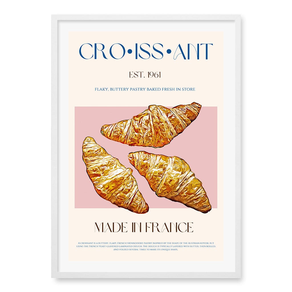 Flaky French Delight Wall Art Print A1 (59.4 x 84.1cm) / Matte White Frame / White Border from our Australian Made Wall Art collection by Profile Australia