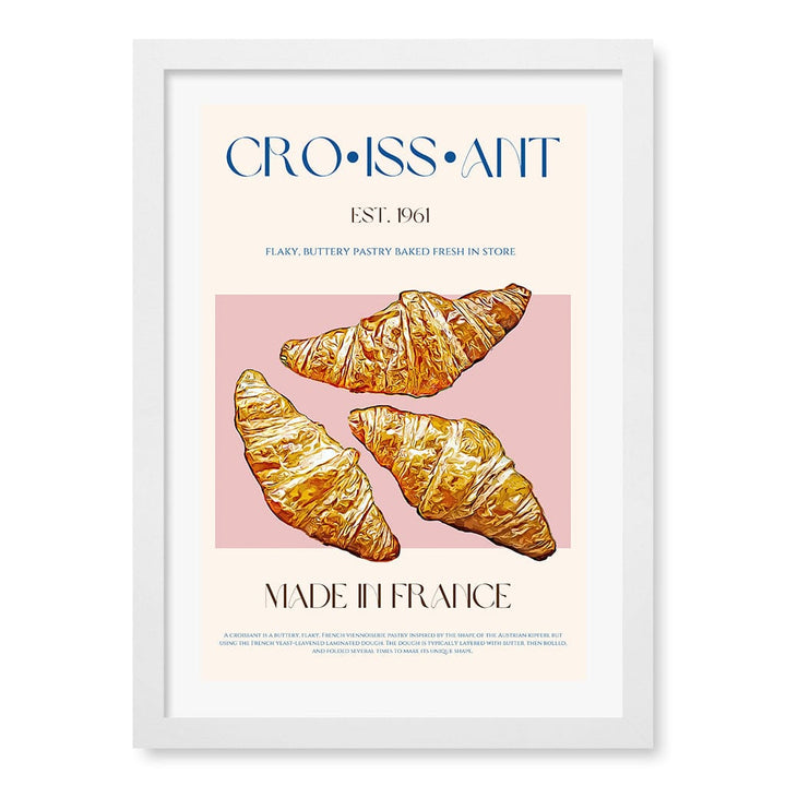 Flaky French Delight Wall Art Print A3 (29.7 x 42cm) / Matte White Frame / White Border from our Australian Made Wall Art collection by Profile Australia