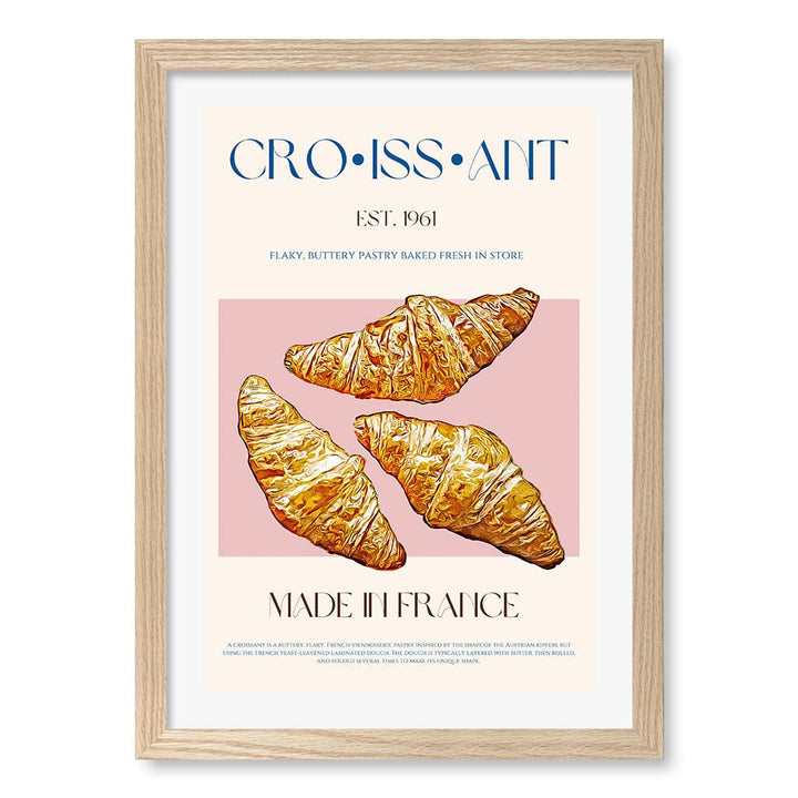 Flaky French Delight Wall Art Print A3 (29.7 x 42cm) / Natural Oak Frame / White Border from our Australian Made Wall Art collection by Profile Australia