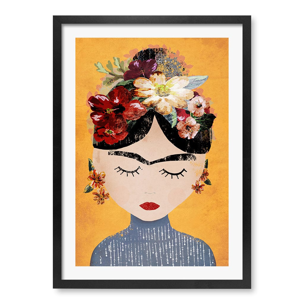 Floral Serenity Modern Wall Art Print A4 (21 x 29.7cm) / Matte Black Frame / White Border from our Australian Made Framed Wall Art, Prints & Posters collection by Profile Products (Australia) Pty Ltd