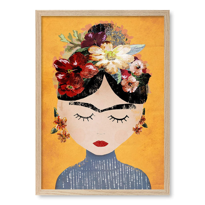 Floral Serenity Modern Wall Art Print A4 (21 x 29.7cm) / Natural Oak Frame / No Border from our Australian Made Framed Wall Art, Prints & Posters collection by Profile Products (Australia) Pty Ltd