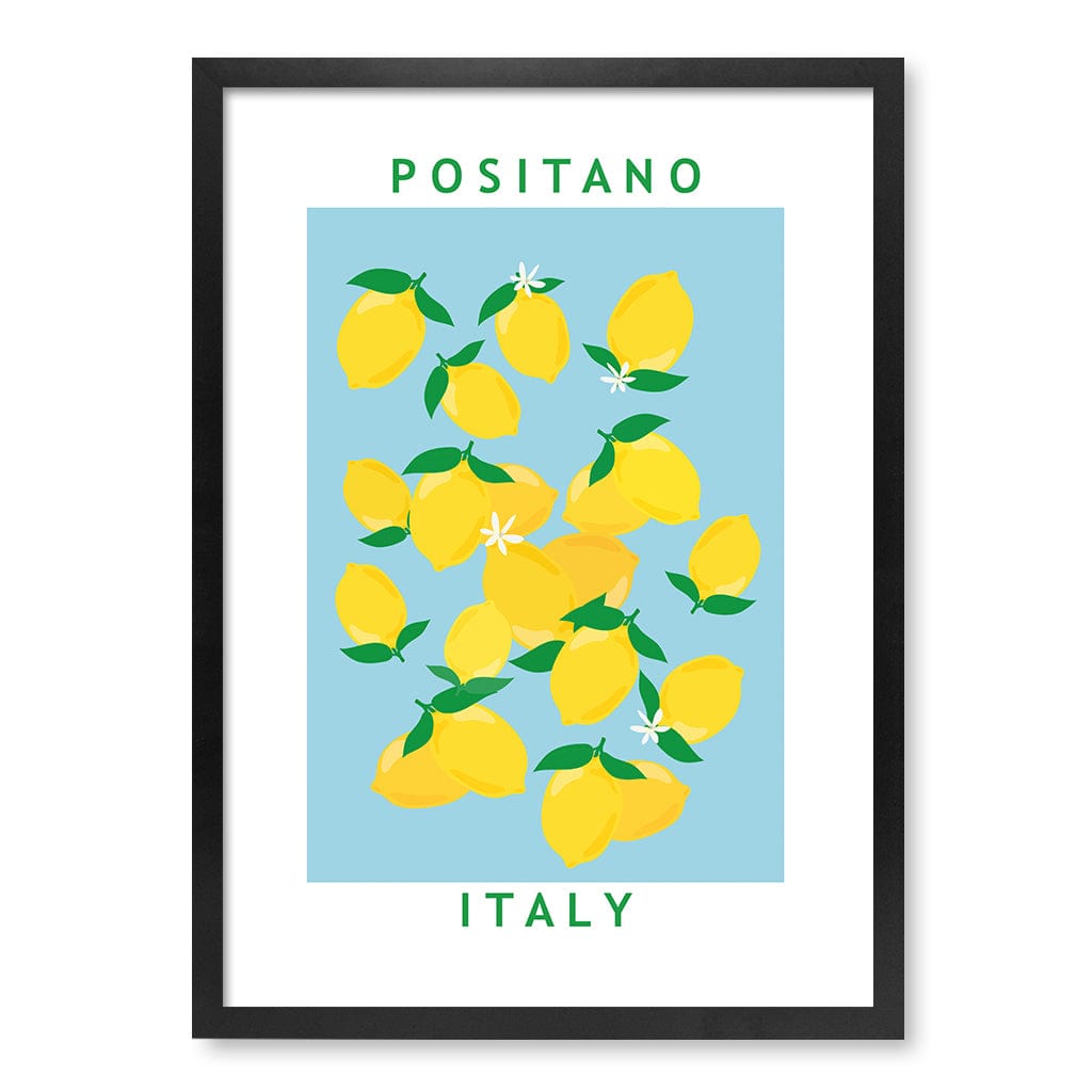 Flower Market Lemons Modern Wall Art Print by Petra Lizde A4 (21 x 29.7cm) / Matte Black Frame / No Border from our Australian Made Framed Wall Art, Prints & Posters collection by Profile Products (Australia) Pty Ltd