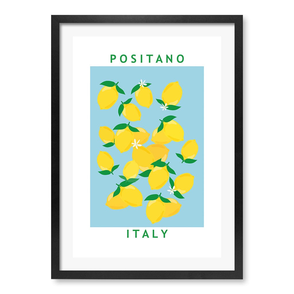 Flower Market Lemons Modern Wall Art Print by Petra Lizde A4 (21 x 29.7cm) / Matte Black Frame / White Border from our Australian Made Framed Wall Art, Prints & Posters collection by Profile Products (Australia) Pty Ltd