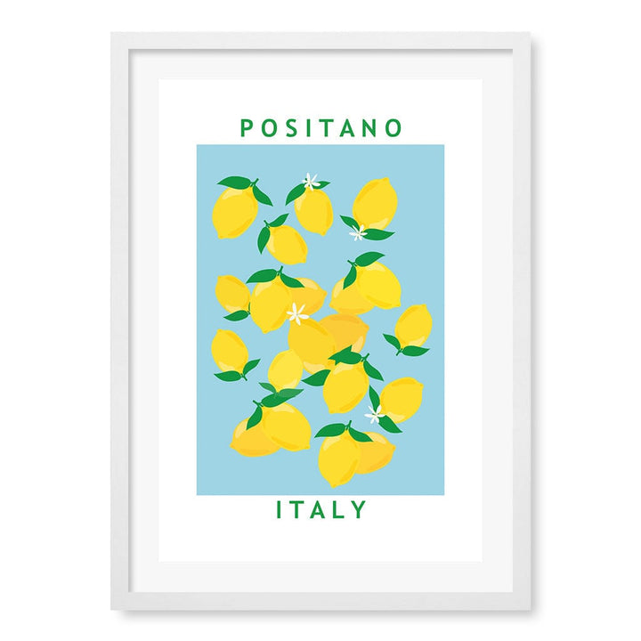 Flower Market Lemons Modern Wall Art Print by Petra Lizde A4 (21 x 29.7cm) / Matte White Frame / White Border from our Australian Made Framed Wall Art, Prints & Posters collection by Profile Products (Australia) Pty Ltd