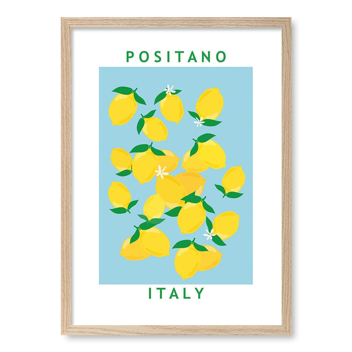 Flower Market Lemons Modern Wall Art Print by Petra Lizde A4 (21 x 29.7cm) / Natural Oak Frame / No Border from our Australian Made Framed Wall Art, Prints & Posters collection by Profile Products (Australia) Pty Ltd