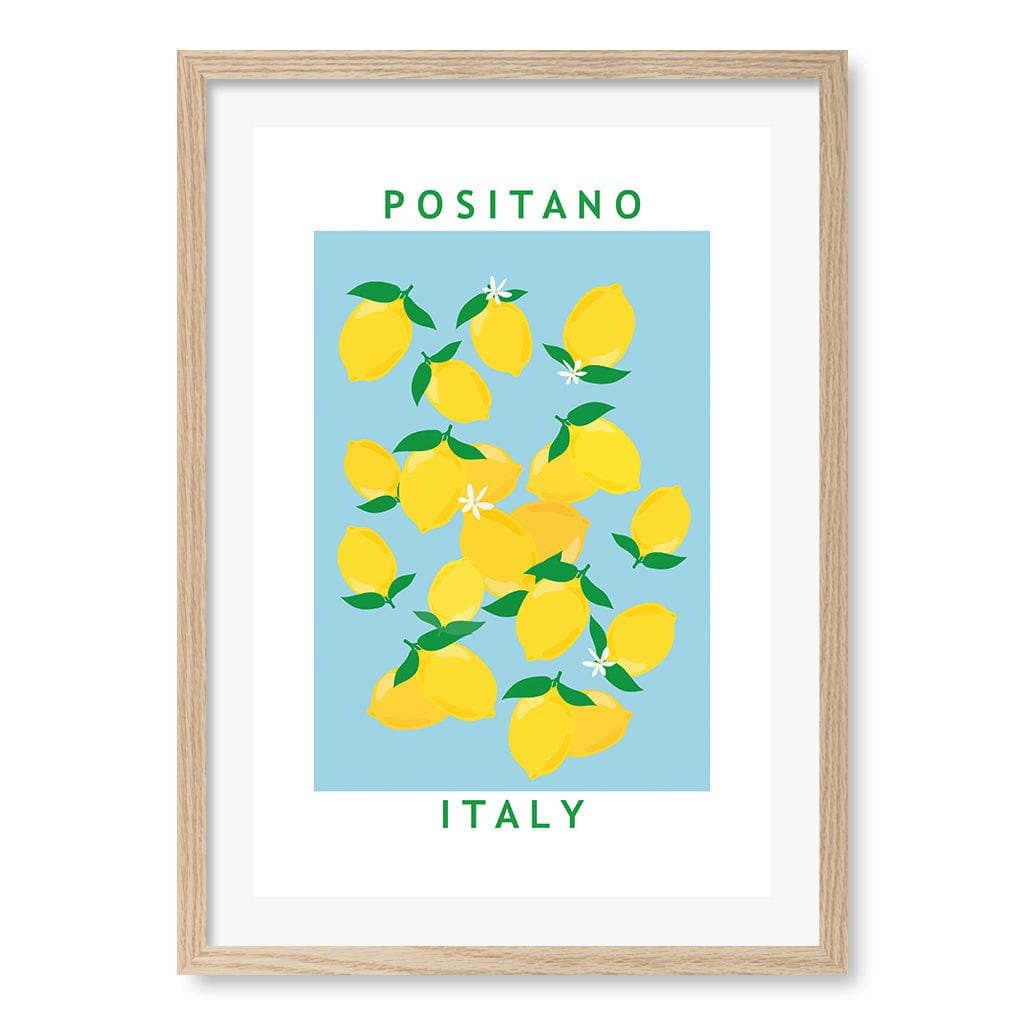Flower Market Lemons Modern Wall Art Print by Petra Lizde A4 (21 x 29.7cm) / Natural Oak Frame / White Border from our Australian Made Framed Wall Art, Prints & Posters collection by Profile Products (Australia) Pty Ltd