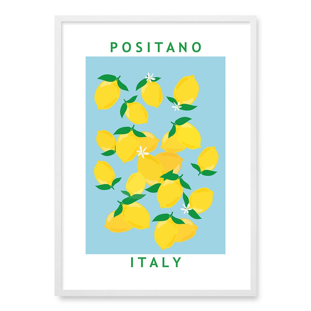Flower Market Lemons Wall Art Print A1 (59.4 x 84.1cm) / Matte White Frame / No Border from our Australian Made Wall Art collection by Profile Australia