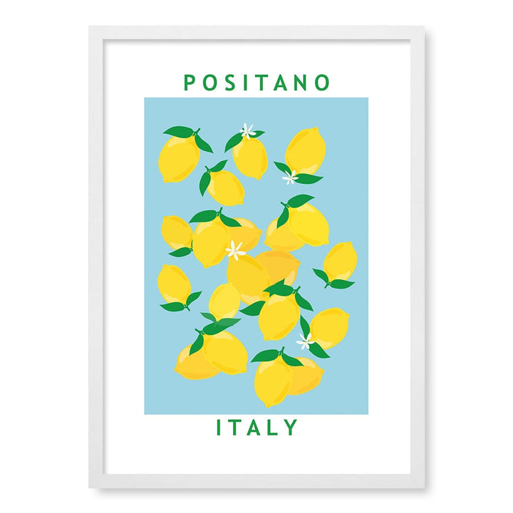 Flower Market Lemons Wall Art Print A2 (42 x 59.4cm) / Matte White Frame / No Border from our Australian Made Wall Art collection by Profile Australia