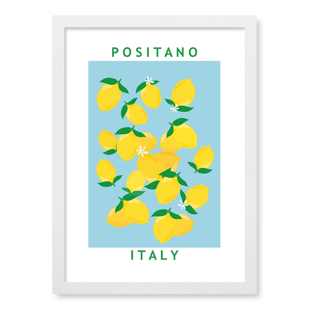 Flower Market Lemons Wall Art Print A3 (29.7 x 42cm) / Matte White Frame / No Border from our Australian Made Wall Art collection by Profile Australia