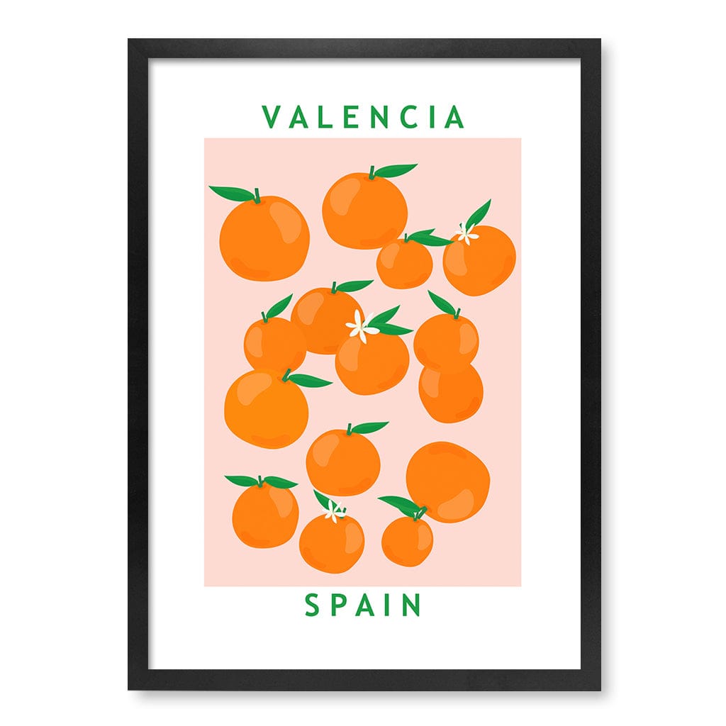 Flower Market Oranges Modern Wall Art Print by Petra Lizde A4 (21 x 29.7cm) / Matte Black Frame / No Border from our Australian Made Framed Wall Art, Prints & Posters collection by Profile Products (Australia) Pty Ltd