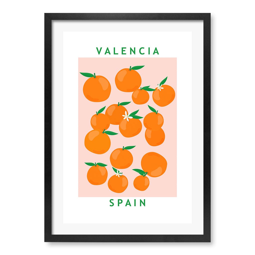 Flower Market Oranges Modern Wall Art Print by Petra Lizde A4 (21 x 29.7cm) / Matte Black Frame / White Border from our Australian Made Framed Wall Art, Prints & Posters collection by Profile Products (Australia) Pty Ltd
