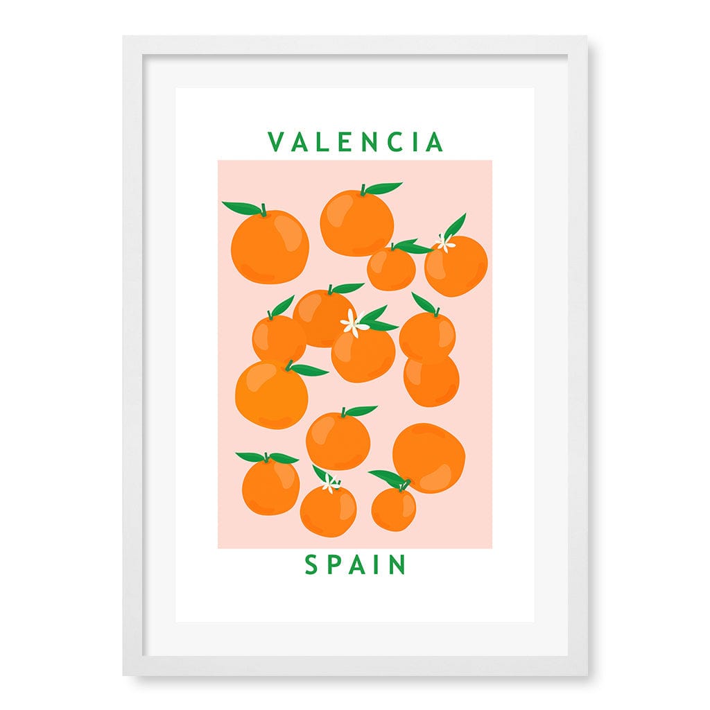 Flower Market Oranges Modern Wall Art Print by Petra Lizde A4 (21 x 29.7cm) / Matte White Frame / White Border from our Australian Made Framed Wall Art, Prints & Posters collection by Profile Products (Australia) Pty Ltd