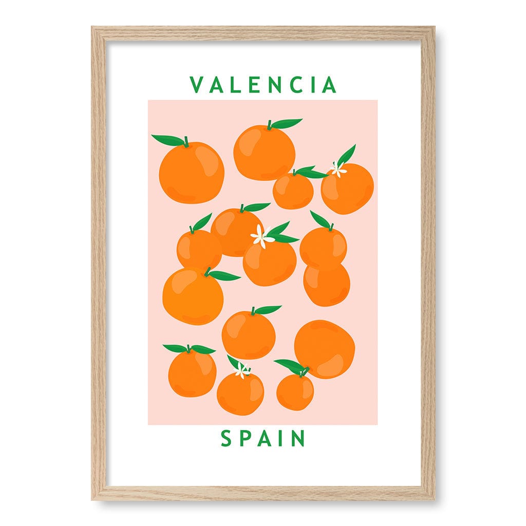 Flower Market Oranges Modern Wall Art Print by Petra Lizde A4 (21 x 29.7cm) / Natural Oak Frame / No Border from our Australian Made Framed Wall Art, Prints & Posters collection by Profile Products (Australia) Pty Ltd