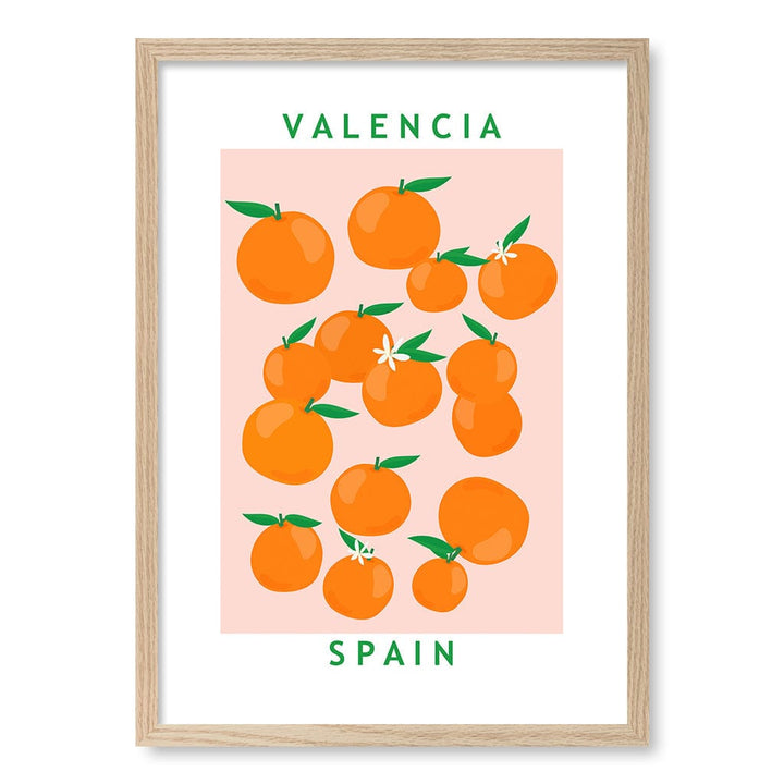 Flower Market Oranges Modern Wall Art Print by Petra Lizde A4 (21 x 29.7cm) / Natural Oak Frame / No Border from our Australian Made Framed Wall Art, Prints & Posters collection by Profile Products (Australia) Pty Ltd